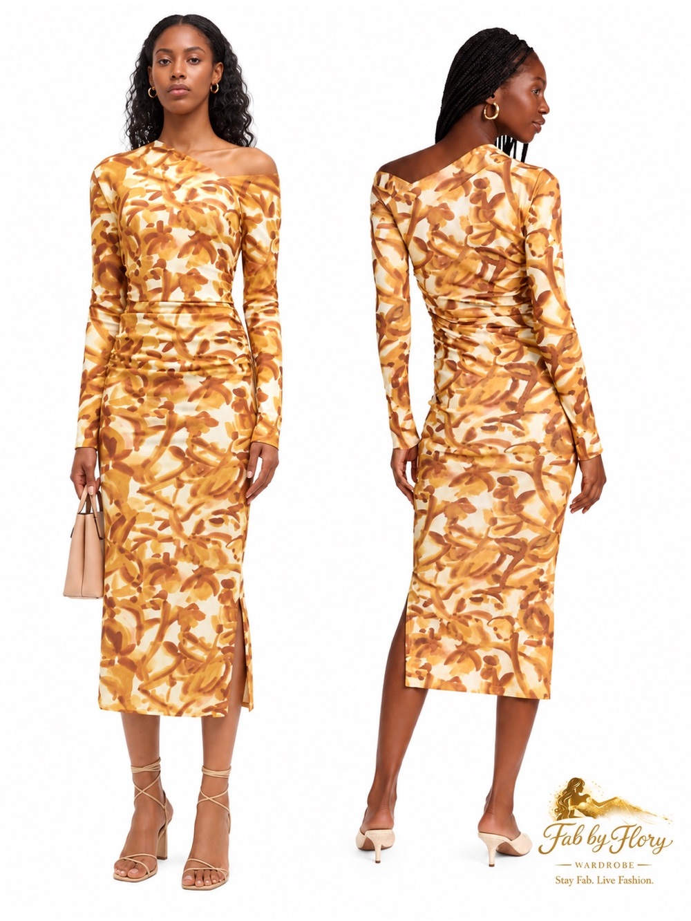 Nanushka Jasno Mesh Midi Bodycon Botanic Aquarelle L Neiman Marcus $495 Retail